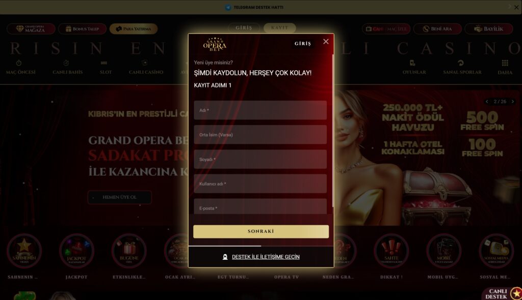 grandoperabet üyelik